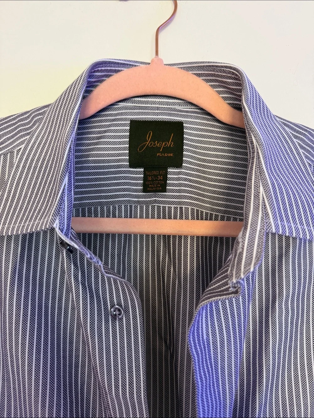 Jos. A. Bank Blue and White Striped Dress Shirt